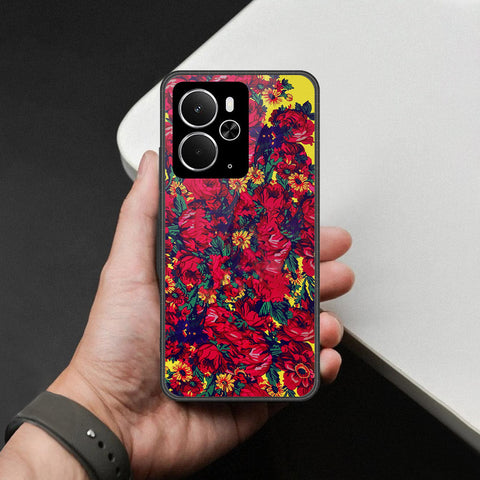 Realme 14T- Floral Series -HQ Ultra Shine Premium Infinity Glass Soft Silicon Borders Case