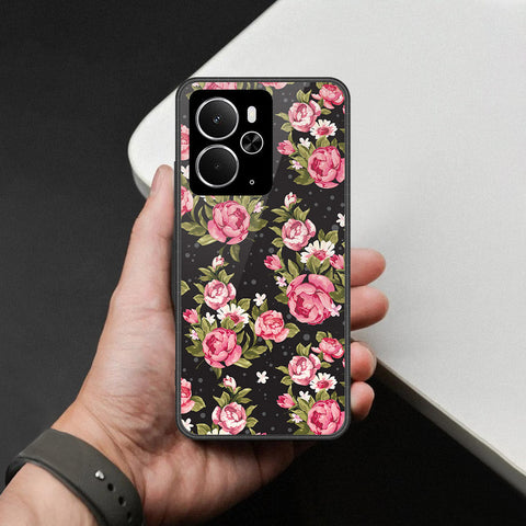 Realme 14T- Floral Series -HQ Ultra Shine Premium Infinity Glass Soft Silicon Borders Case
