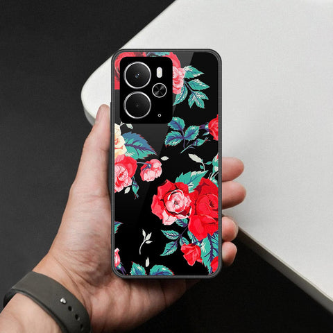 Realme 14T- Floral Series -HQ Ultra Shine Premium Infinity Glass Soft Silicon Borders Case