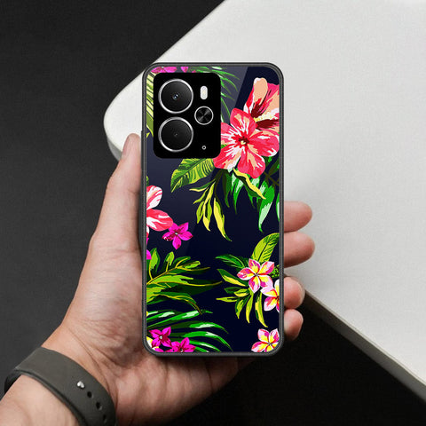 Realme 14T- Floral Series -HQ Ultra Shine Premium Infinity Glass Soft Silicon Borders Case