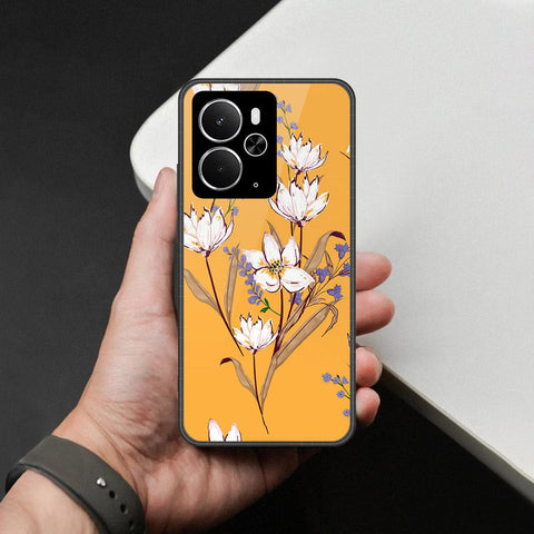 Realme 14T- Floral Series -HQ Ultra Shine Premium Infinity Glass Soft Silicon Borders Case