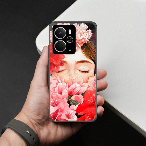 Realme 14T- Floral Series -HQ Ultra Shine Premium Infinity Glass Soft Silicon Borders Case