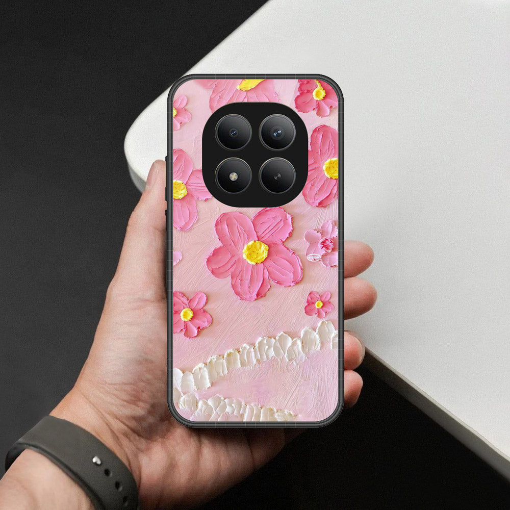 Xiaomi Redmi Note 15 Pro Plus Cover - Floral Series - Design 2 - Pink - HQ Ultra Shine Premium Infinity Glass Soft Silicon Borders Case