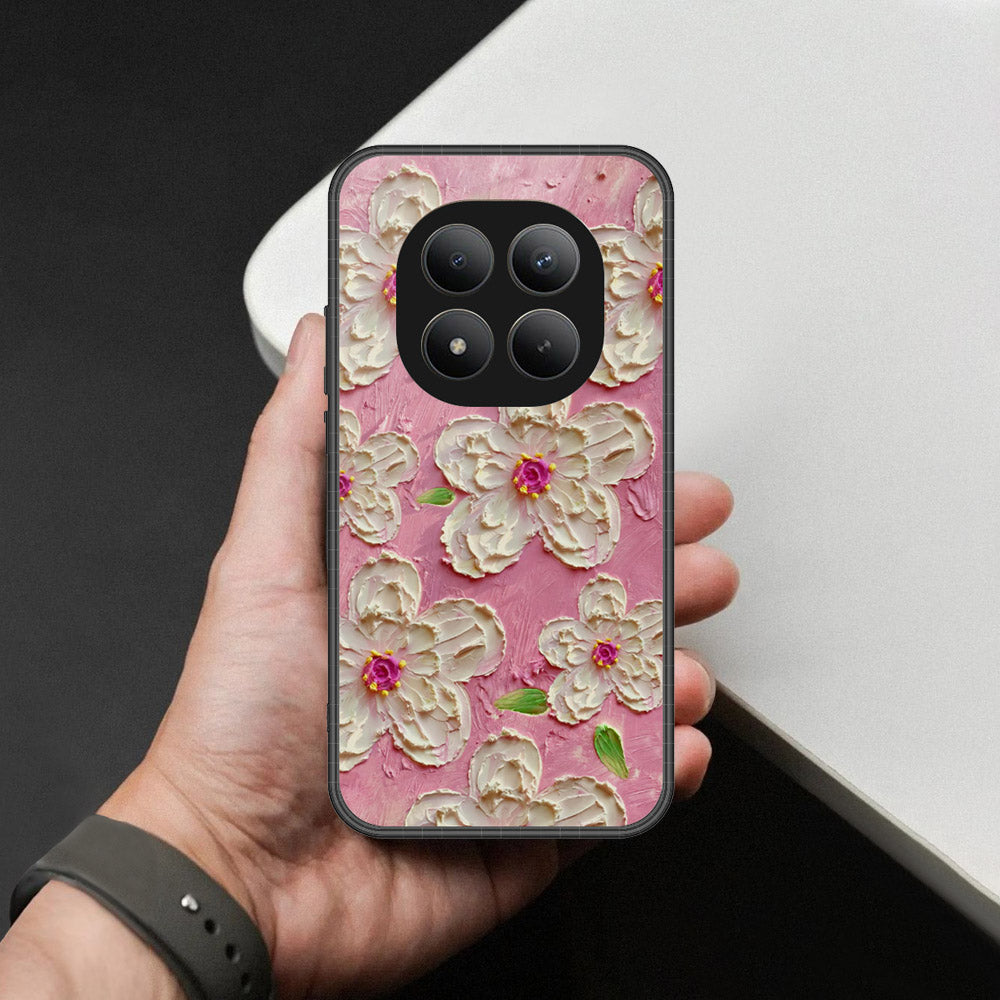 Xiaomi Redmi Note 15 Pro Plus Cover - Floral Series - Design 5 - Pink & White - HQ Ultra Shine Premium Infinity Glass Soft Silicon Borders Case