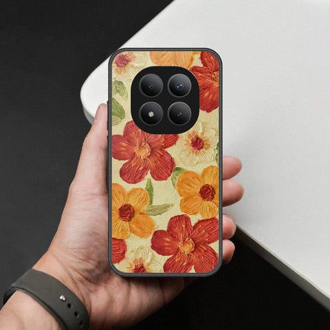 Xiaomi Redmi Note 15 Pro Plus Cover - Floral Series - Design 6 - Red & Orange - HQ Ultra Shine Premium Infinity Glass Soft Silicon Borders Case