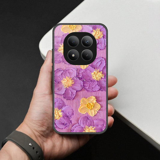 Xiaomi Redmi Note 15 Pro Plus Cover - Floral Series - Design 8 - Purple & Yellow - HQ Ultra Shine Premium Infinity Glass Soft Silicon Borders Case