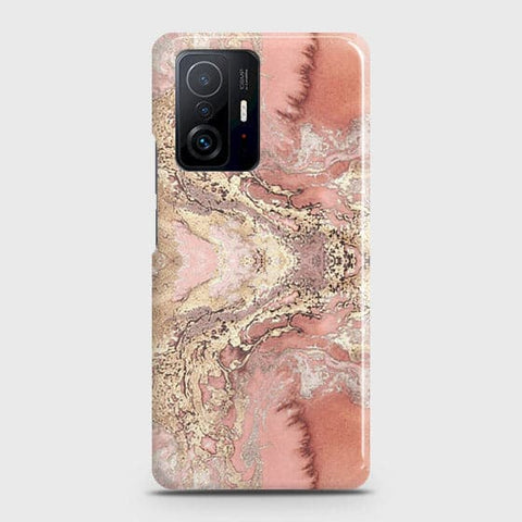 Xiaomi 11T Cover - Trendy Chic Rose Gold Marble Printed Hard Case with Life Time Colors Guarantee B72 ( Fast Delivery )