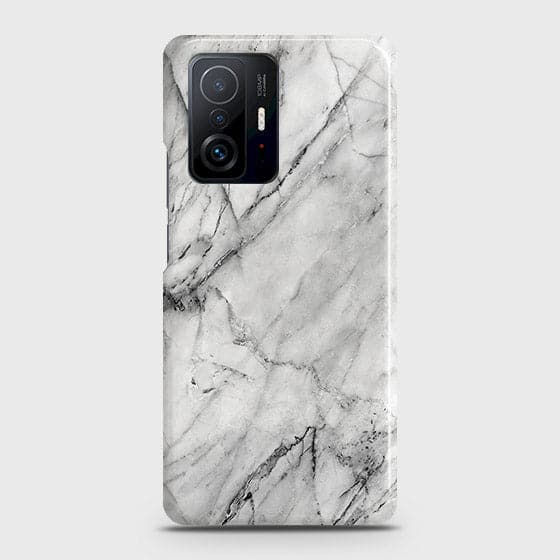 Xiaomi 11T Cover - Matte Finish - Trendy White Marble Printed Hard Case with Life Time Colors Guarantee ( Fast Delivery )