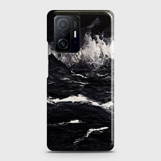 Xiaomi 11T Pro Cover - Black Ocean Marble Trendy Printed Hard Case with Life Time Colors GuaranteeB (Fast Delivery)