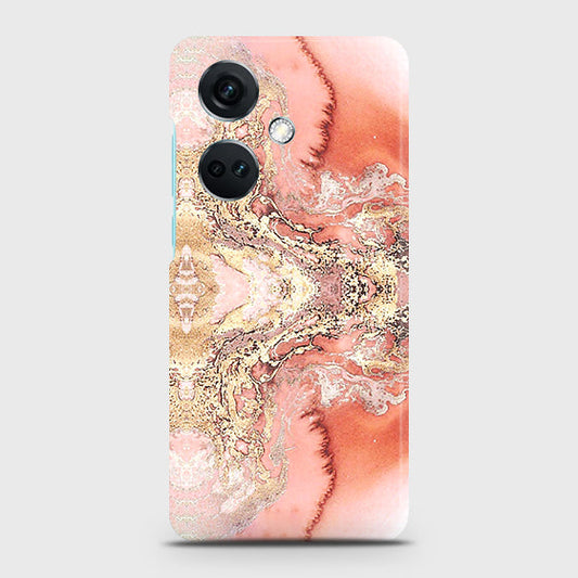 OnePlus Nord CE3 Cover - Trendy Chic Rose Gold Marble Printed Hard Case with Life Time Colors Guarantee