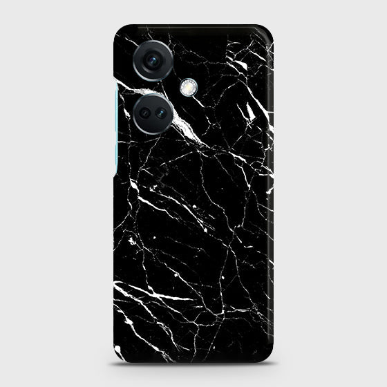 OnePlus Nord CE3 Cover - Trendy Black Marble Printed Hard Case with Life Time Colors Guarantee
