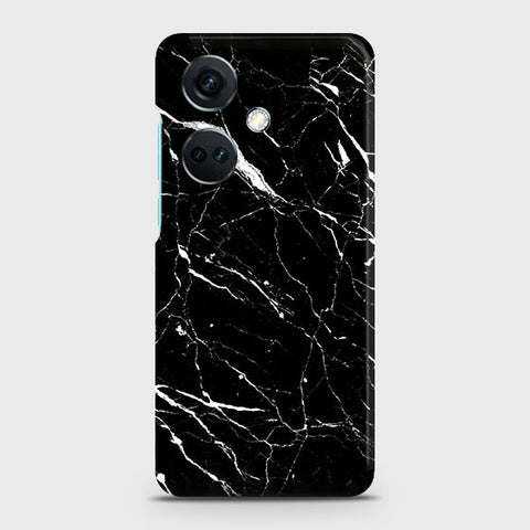 OnePlus Nord CE3 Cover - Trendy Black Marble Printed Hard Case with Life Time Colors Guarantee