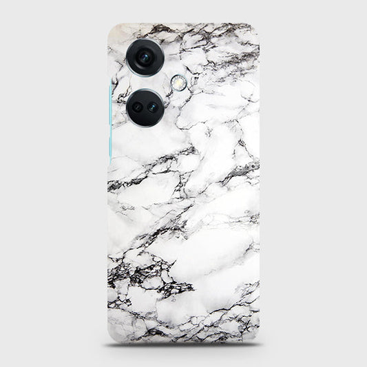 OnePlus Nord CE3 Cover - Trendy White Floor Marble Printed Hard Case with Life Time Colors Guarantee