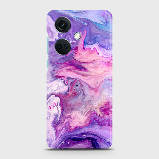 OnePlus Nord CE3 Cover - Chic Blue Liquid Marble Printed Hard Case with Life Time Colors Guarantee