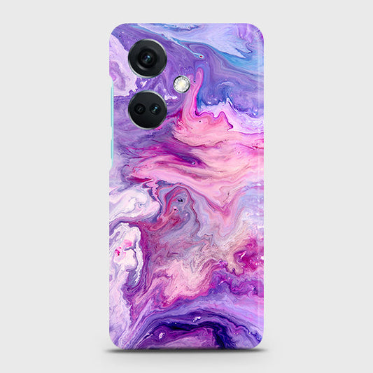 Oppo K11 Cover - Chic Blue Liquid Marble Printed Hard Case with Life Time Colors Guarantee