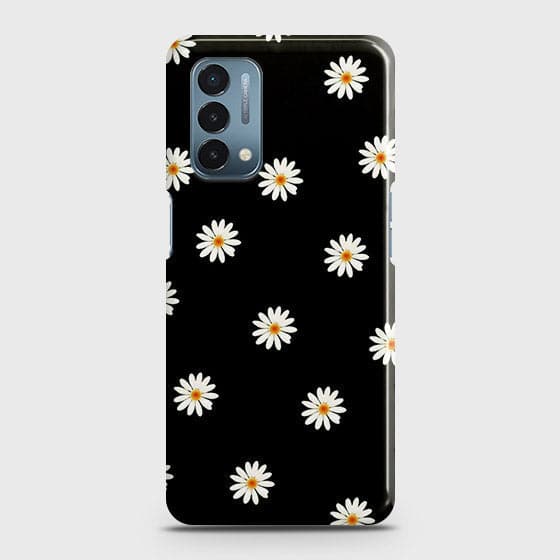 OnePlus Nord N200 5G Cover - White Bloom Flowers with Black Background Printed Hard Case with Life Time Colors Guarantee b46 ( Fast Delivery )