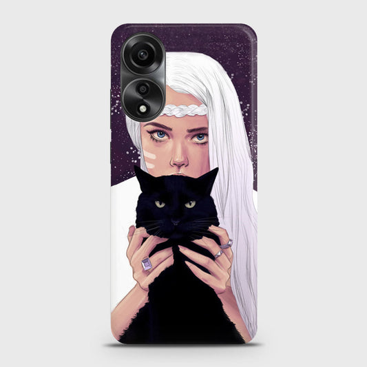Oppo A58 4G Cover - Trendy Wild Black Cat Printed Hard Case with Life Time Colors Guarantee