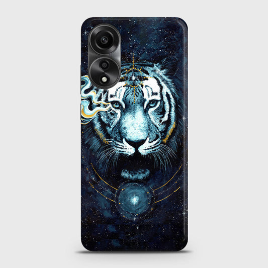 Oppo A58 4G Cover - Vintage Galaxy Tiger Printed Hard Case with Life Time Colors Guarantee
