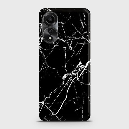 Oppo A58 4G Cover - Black Modern Classic Marble Printed Hard Case with Life Time Colors Guarantee