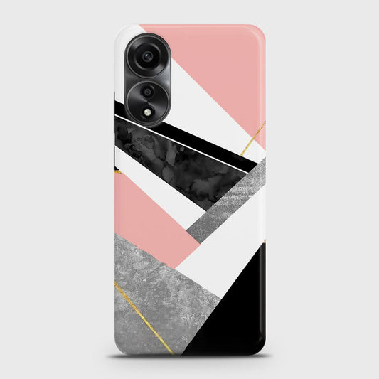 Oppo A58 4G Cover - Geometric Luxe Marble Trendy Printed Hard Case with Life Time Colors Guarantee