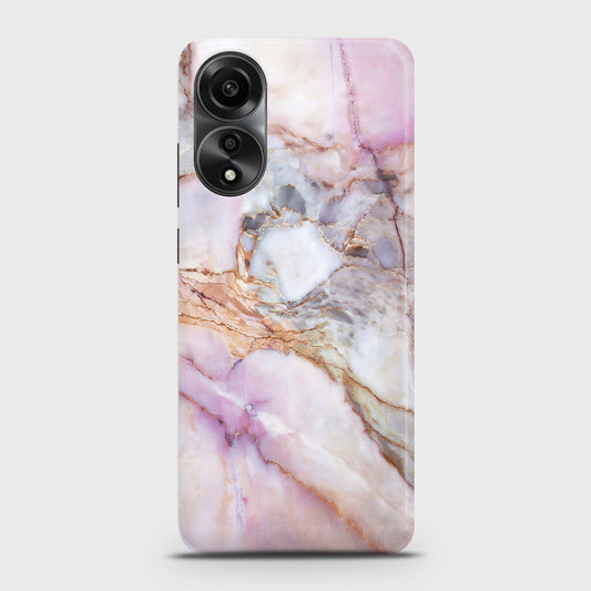 Oppo A58 4G Cover - Violet Sky Marble Trendy Printed Hard Case with Life Time Colors Guarantee