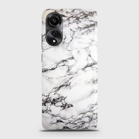 Oppo A58 4G Cover - Trendy White Floor Marble Printed Hard Case with Life Time Colors Guarantee