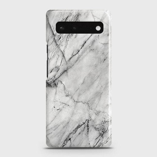 Google Pixel 6 Cover - Matte Finish - Trendy White Marble Printed Hard Case with Life Time Colors Guarantee B-82 ( Fast Delivery )