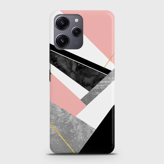 Xiaomi Redmi 12 Cover - Geometric Luxe Marble Trendy Printed Hard Case with Life Time Colors Guarantee