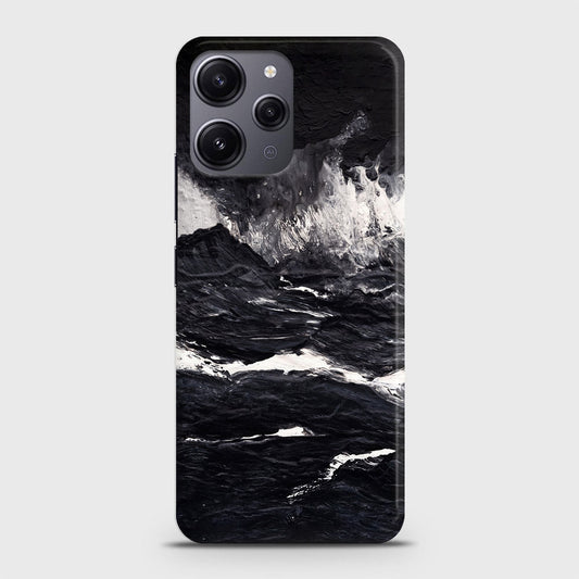 Xiaomi Redmi 12 Cover - Black Ocean Marble Trendy Printed Hard Case with Life Time Colors Guarantee