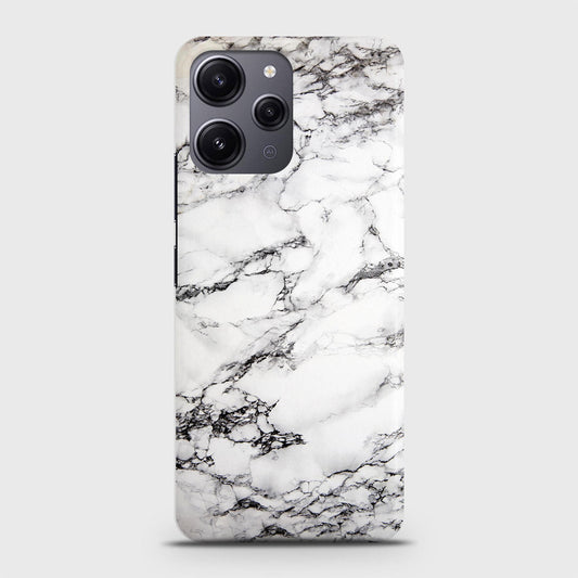 Xiaomi Redmi 12 Cover - Trendy White Floor Marble Printed Hard Case with Life Time Colors Guarantee