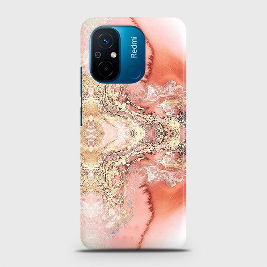 Xiaomi Poco C55 Cover - Trendy Chic Rose Gold Marble Printed Hard Case with Life Time Colors Guarantee