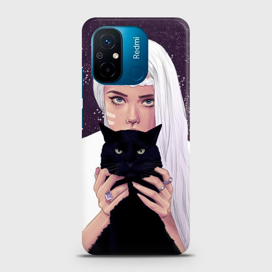 Xiaomi Poco C55 Cover - Trendy Wild Black Cat Printed Hard Case with Life Time Colors Guarantee