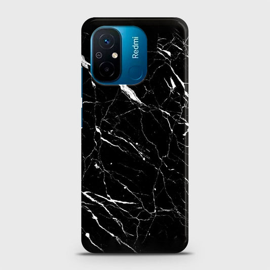 Xiaomi Poco C55 Cover - Trendy Black Marble Printed Hard Case with Life Time Colors Guarantee