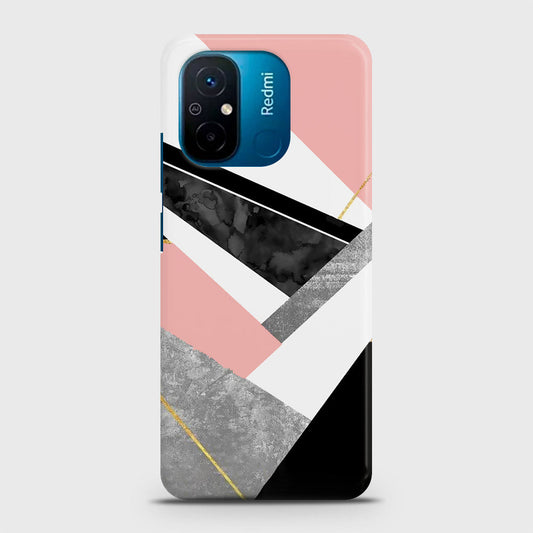 Xiaomi Poco C55 Cover - Geometric Luxe Marble Trendy Printed Hard Case with Life Time Colors Guarantee