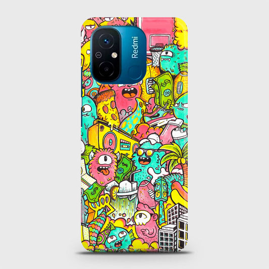 Xiaomi Poco C55 Cover - Candy Colors Trendy Sticker Collage Printed Hard Case with Life Time Colors Guarantee