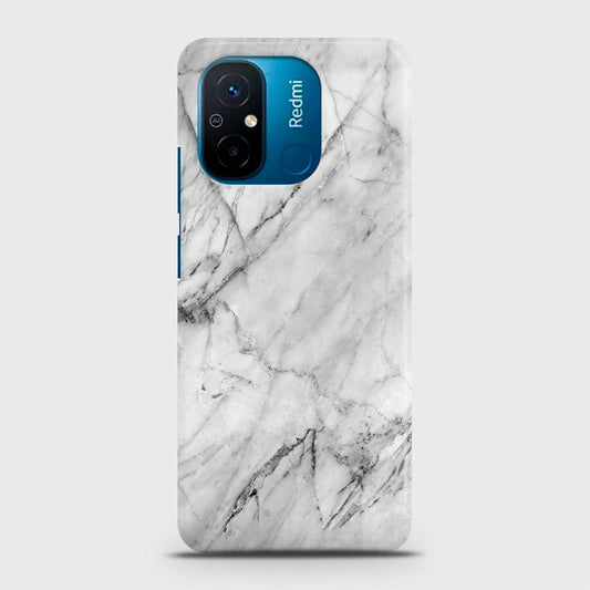Xiaomi Poco C55 Cover - Trendy White Marble Printed Hard Case with Life Time Colors Guarantee