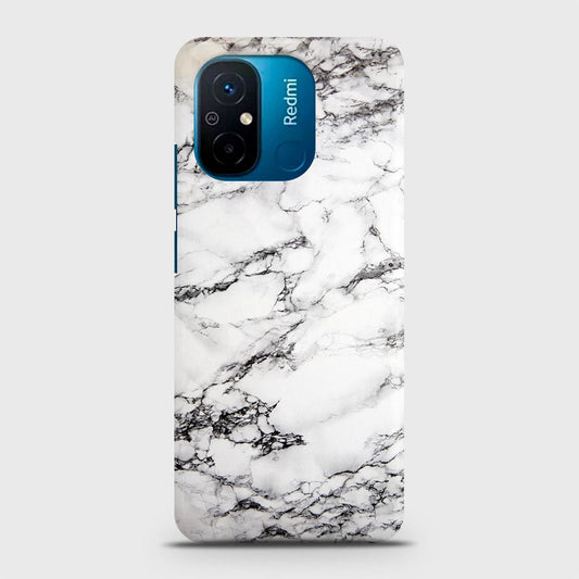 Xiaomi Poco C55 Cover - Trendy White Floor Marble Printed Hard Case with Life Time Colors Guarantee