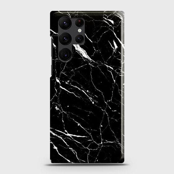 Samsung Galaxy S22 Ultra 5G Cover - Trendy Black Marble Printed Hard Case with Life Time Colors Guarantee ( Fast Delivery )