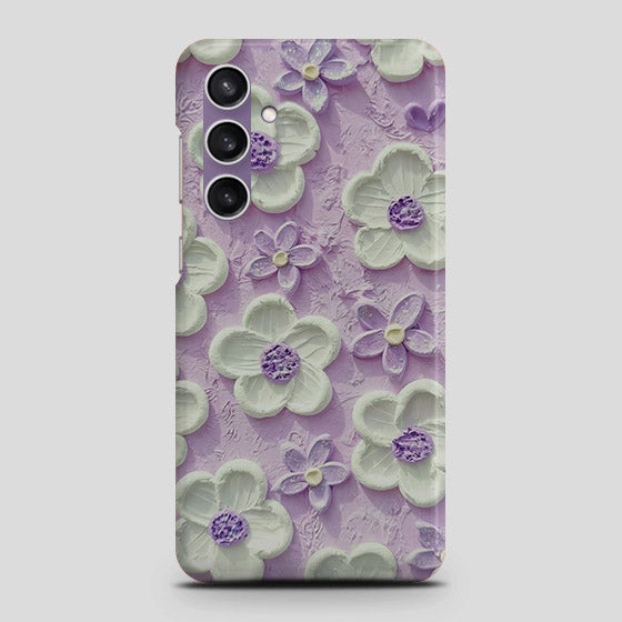 Samsung Galaxy A15 4G Cover - Floral Series - Design 4 - Purple & White - Matte Finish - Snap On Hard Case with LifeTime Colors Guarantee (Fast Delivery)