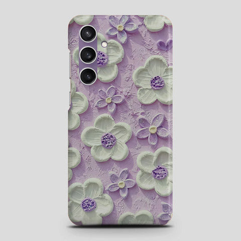 Samsung Galaxy A15 4G Cover - Floral Series - Design 4 - Purple & White - Matte Finish - Snap On Hard Case with LifeTime Colors Guarantee (Fast Delivery)