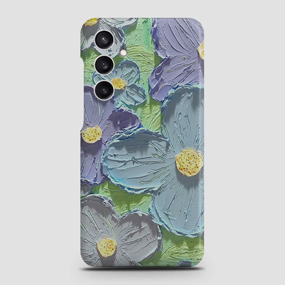 Samsung Galaxy A55 Cover - Floral Series - Design 1 - Purple & Aqua - Matte Finish - Snap On Hard Case with LifeTime Colors Guarantee (Fast Deliivery)