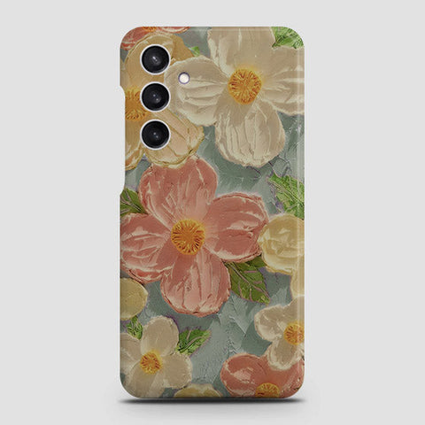 Samsung Galaxy A55 Cover - Floral Series - Design 16 - Cyan & Pink - Matte Finish - Snap On Hard Case with LifeTime Colors Guarantee (Fast Delivery))