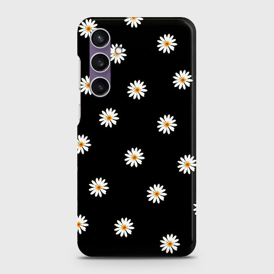 Samsung Galaxy S23 FE Cover - White Bloom Flowers with Black Background Printed Hard Case with Life Time Colors Guarantee