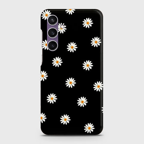 Samsung Galaxy S23 FE Cover - White Bloom Flowers with Black Background Printed Hard Case with Life Time Colors Guarantee