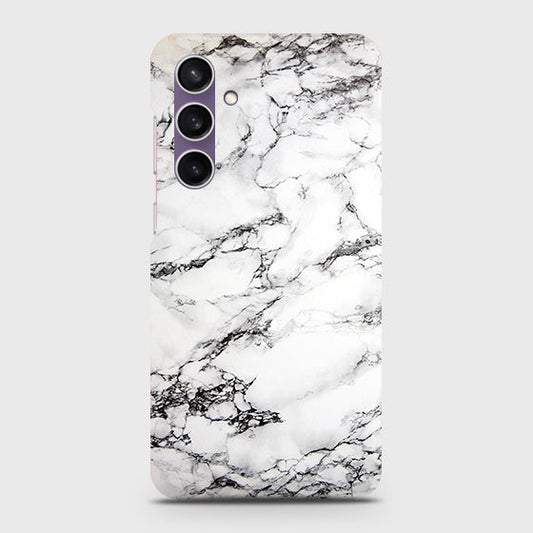 Samsung Galaxy S23 FE Cover - Trendy White Floor Marble Printed Hard Case with Life Time Colors Guarantee