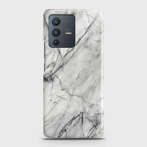 Vivo V23 5G Cover - Matte Finish - Trendy White Marble Printed Hard Case with Life Time Colors Guarantee (Fast Delivery)