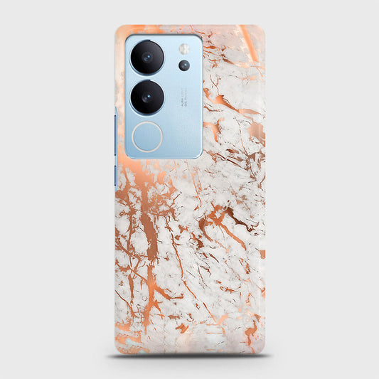 Vivo V29 Pro Cover - In Chic Rose Gold Chrome Style Printed Hard Case with Life Time Colors Guarantee