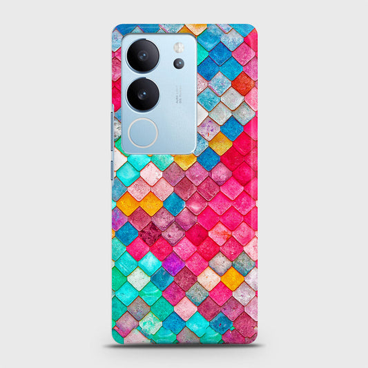 Vivo V29 Pro Cover - Chic Colorful Mermaid Printed Hard Case with Life Time Colors Guarantee