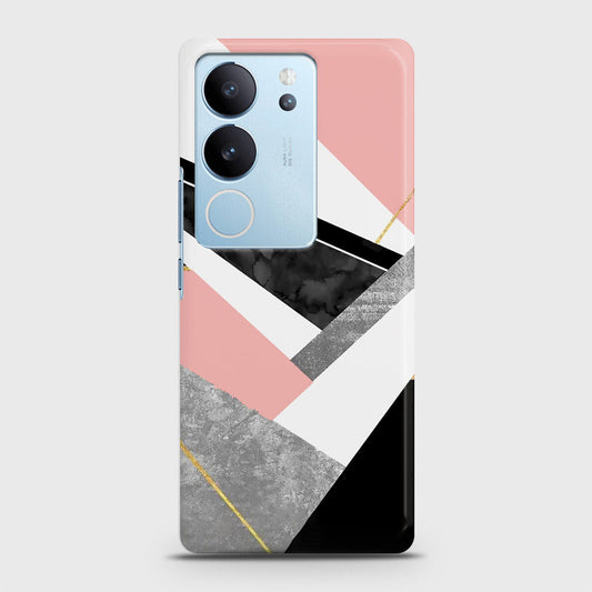 Vivo V29 Pro Cover - Geometric Luxe Marble Trendy Printed Hard Case with Life Time Colors Guarantee