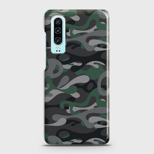Huawei P30 Cover - Camo Series - Green & Grey Design - Matte Finish - Snap On Hard Case with LifeTime Colors Guarantee (Fast Delivery)